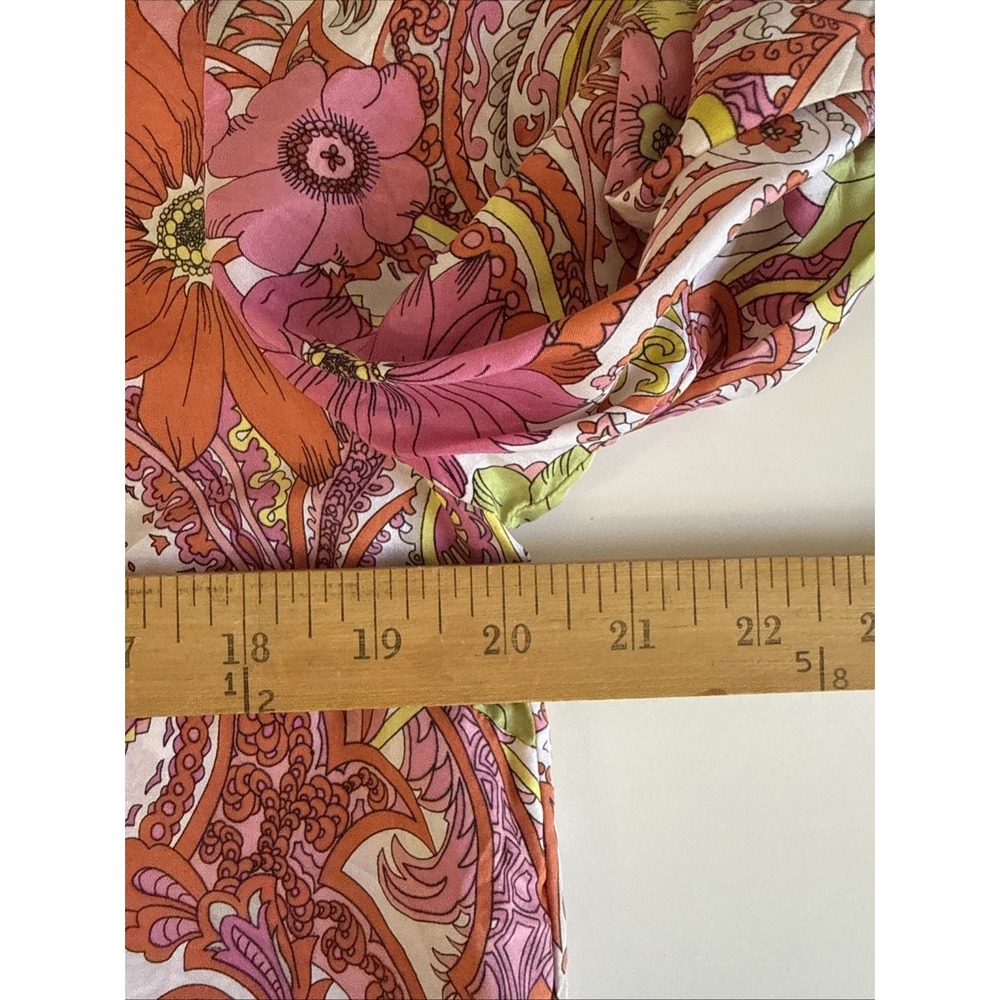 Talbots Womens 100% Silk Floral Paisley Multicolor Blouse Top Size Medium Boho - Picture 10 of 11